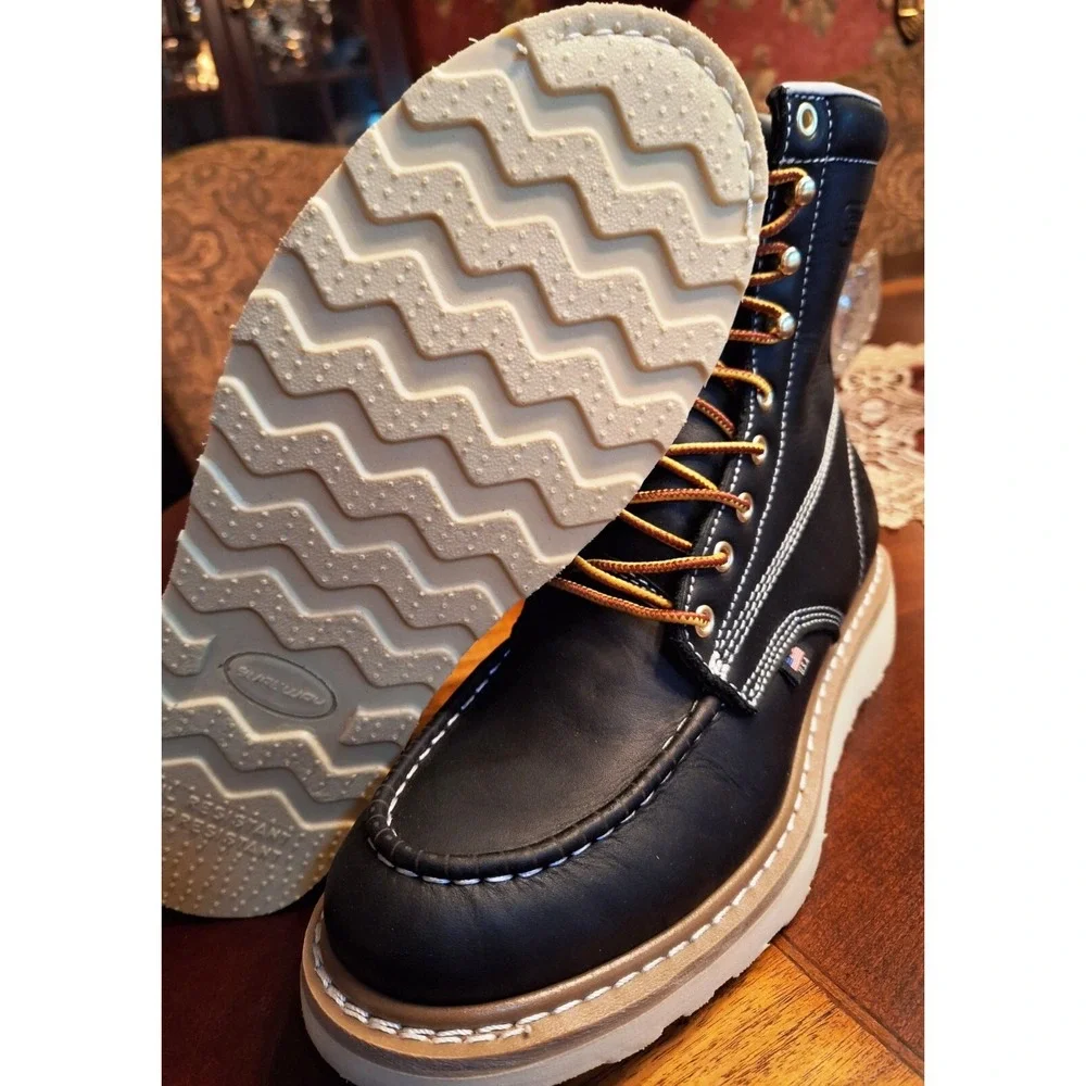 Mens Black Sureway‎ Mac Toe Heavy Duty Non-Slip Work Boots Size 10